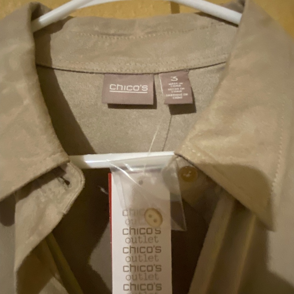 Chico’s Lightweight Brushed Shirt (Chicos sz3) NWT
